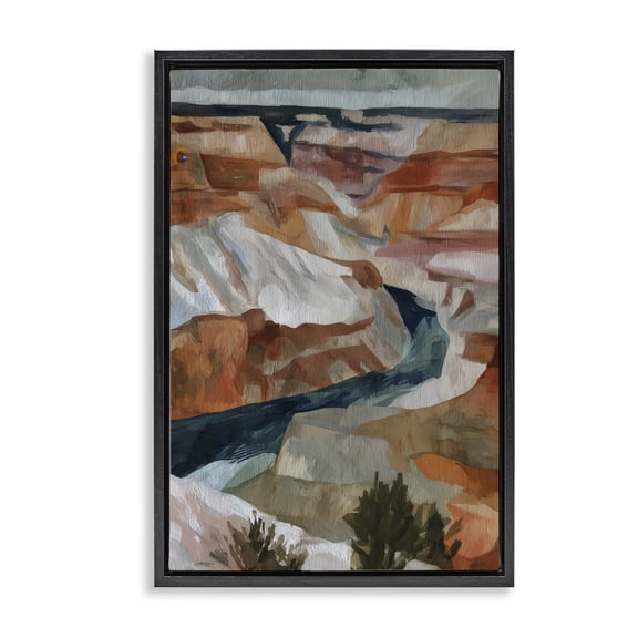 Stupell Industries Contemporary Canyon Rim Textures Impression Black Floating Frame Canvas Art, 17 x 25, by Chromatic Storm Studio