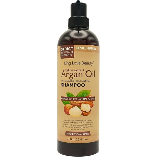Shampoo Con Extracto de Aceite de Argán Oil 750ml - Anticaspa, Hecho con Activos 100% Naturales, Para un Cabello Sano y Brillante.