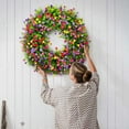 thumbnail image 4 of Spring Wreaths for Front Door 18 inches, Spring Door Wreath Eucalyptus Farmhouse Summer Flower Artificial Outdoor Decor Colorful Floral Wreaths Green Decoration Home Wall Garden Window Porch Rustic, 4 of 9