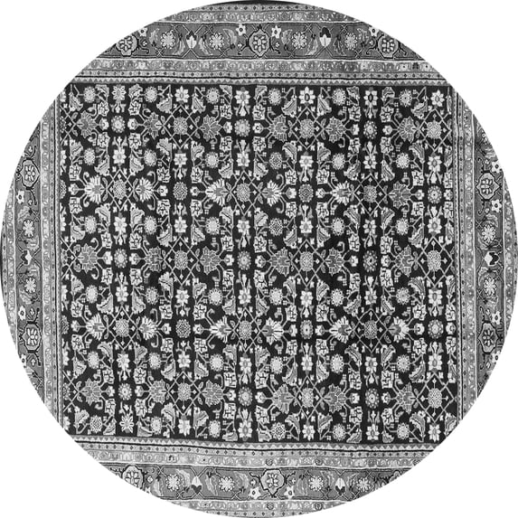 Ahgly Company Indoor Round Persian Gray Traditional Area Rugs, 5' Round