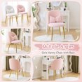 thumbnail image 6 of UBesGoo Modern Armless Makeup Chair Comfy Cute Accent Chair, Teddy fleece Vanity Chair for Office Living Dining Room, Pink, 6 of 9