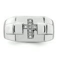 thumbnail image 5 of Sterling Silver Rhodium Diam. Cross Signet Ring QR6472, 5 of 6