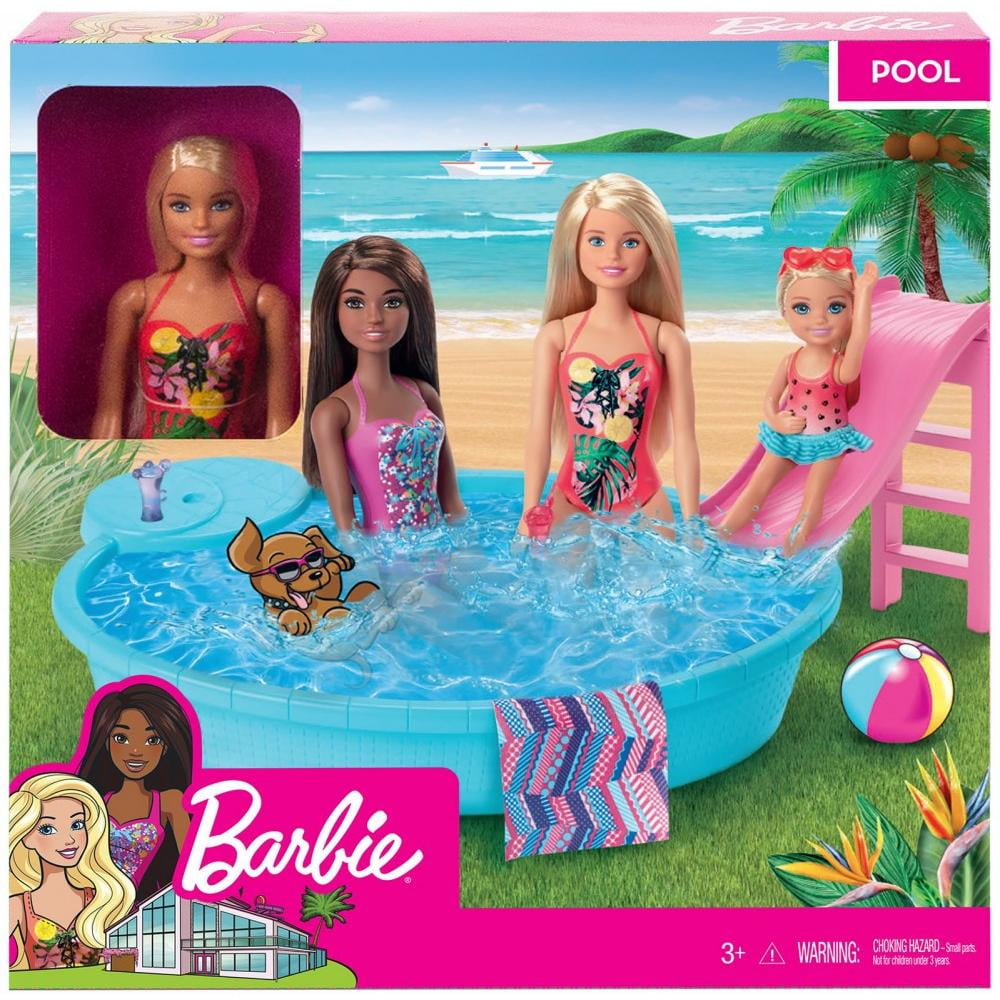pic Diy Barbie Pool barbie estate with blonde doll pool slide accessories doll playset