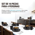 thumbnail image 2 of Vajilla de Gres Moderna Casa Litus para 4 Personas 16 Pzs, cubierta porcelanizada Casa Litus  Moderna 4 Personas 16 Piezas Platos Taza, 2 of 8