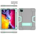 thumbnail image 5 of iPad Pro 11 inch 2nd Generation 2020 Shockproof Case, iPad Pro 11 2020 Case, Dteck Heavy Duty Anti-impact Rugged Hybrid 3 Layer Full Body Protection Case Built-in Kickstand, Gray+Mint, 5 of 6