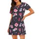 thumbnail image 1 of Balery Breast Cancer Awareness1 Camisón de manga corta con cuello redondo para mujer, cómodo y elegante., 1 of 6