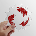 thumbnail image 1 of Red Cyprinoid Sun Vinyl Sticker Luggage Graffiti Flower Decal, 1 of 3