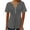 Dark Gray, variant on loopsun Plus Size Tops for Womens,Womens Summer Tops,Women's Printed V-neck Button Up Short Seeved Top Dark Gray M