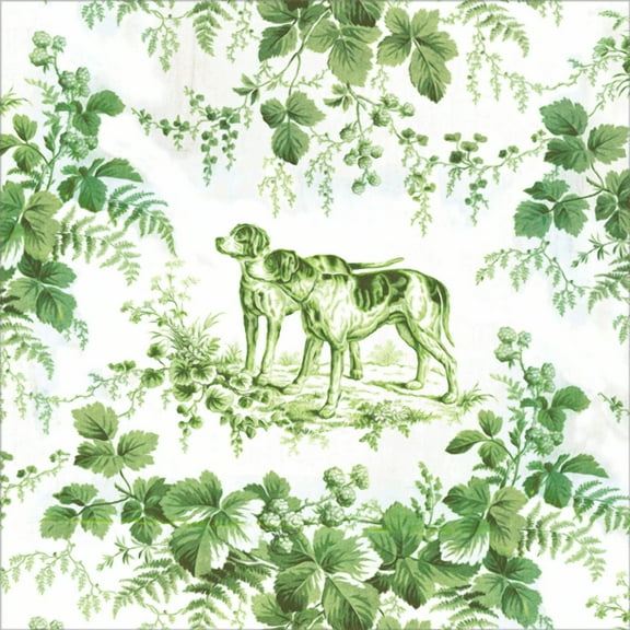 Hunting Toile Evergreen Cocktail Napkins
