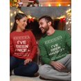 thumbnail image 3 of Naughty & Nice Sweatshirt Men Women Couple Matching Ugly Christmas Sweater Style Nice Red Small / Naughty Green XX-Large, 3 of 6