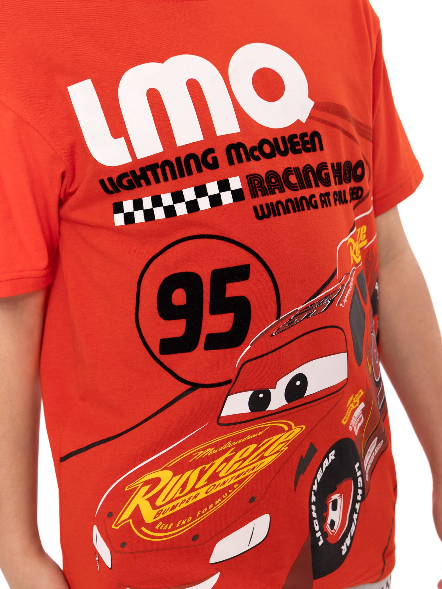 Disney Pixar Cars Lightning McQueen Boys Graphic Tee and Short Set, 2 Piece, Sizes 4-16