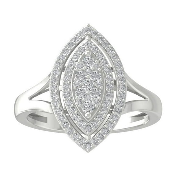 ARAIYA FINE JEWELRY Sterling Silver Diamond Cluster Ring (1/2 cttw, I-J Color, I2-I3 Clarity) Size 5