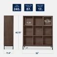 thumbnail image 3 of Best Choice Products Elevated 9-Cube Storage Organizer, 11in Shelf, Bookcase, Display Shelf, w/ Metal Legs  Walnut, 3 of 9
