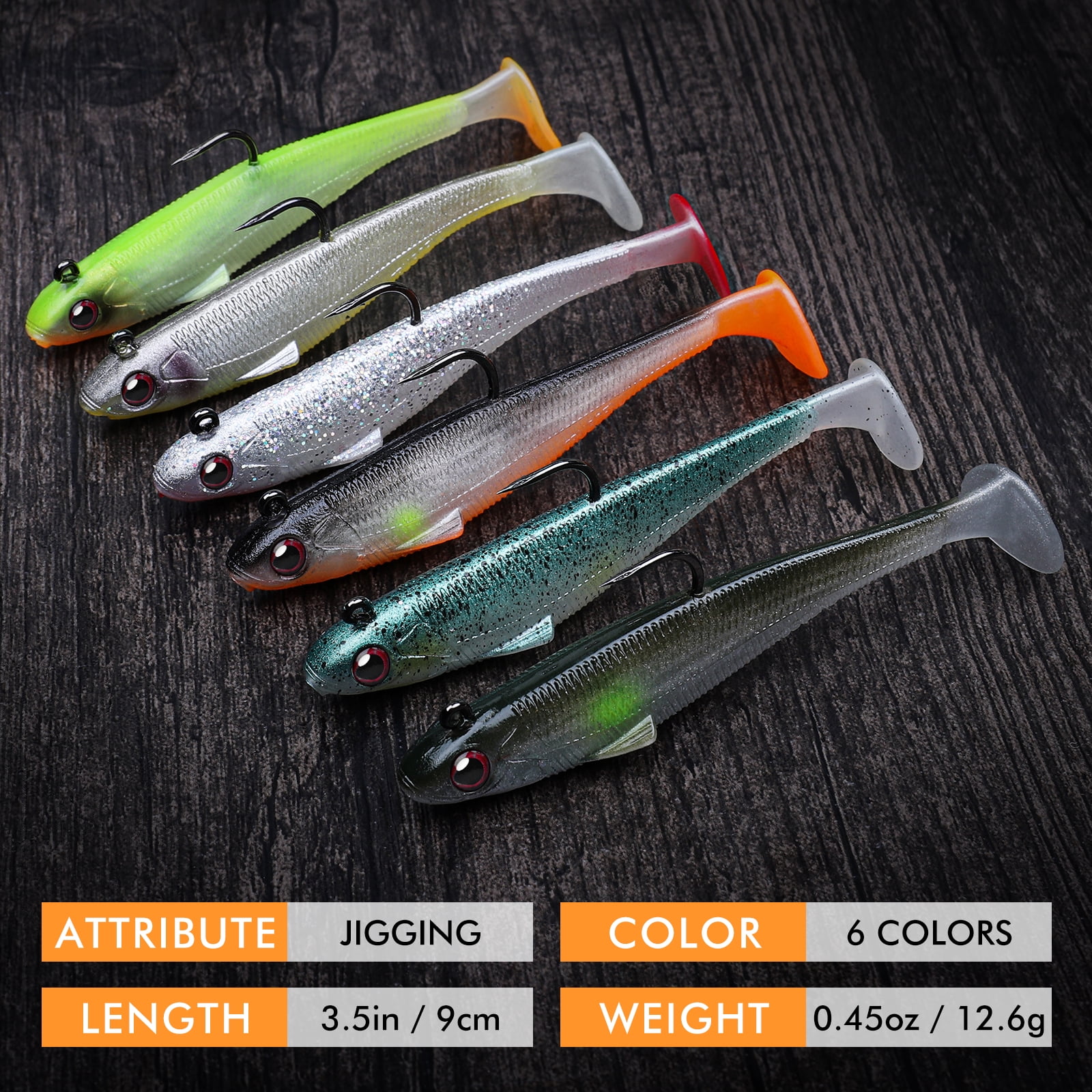 TRUSCEND Shadtale Soft Fishing Lures with BKK Hooks – Easy Catch: Trembly Sinking and Vibrating Swim for More Bites, Paddle Tail Swimbait for Bass, Trout, Crappie, Walleye, Ideal for Family Fishing