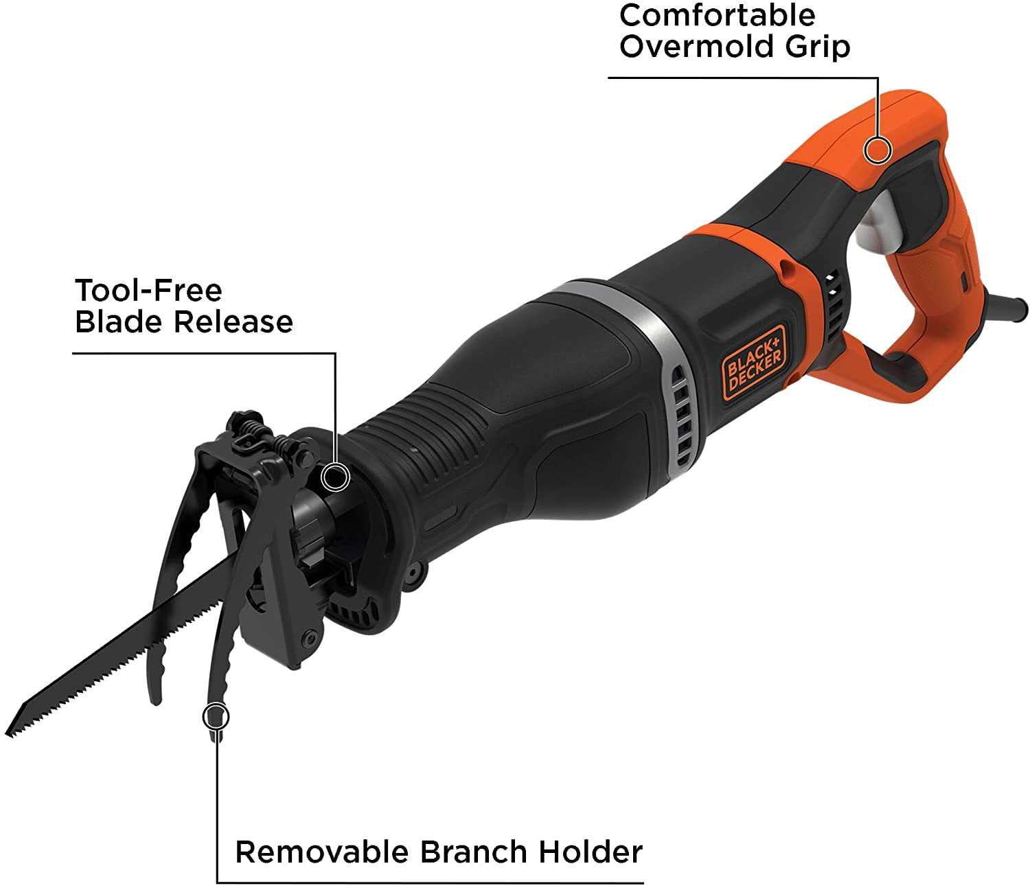 BLACK DECKER BES301K 7 Amp Reciprocating Saw with Removeable Branch Holder Walmart