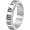 Silver, variant on Men's Stainless Steel Personality Cool Hip Hop Cut Out 6mm Thin Stackable Roman Numerals Rotatable Ring Anxiety Band