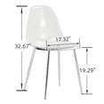 thumbnail image 4 of Sumdeal Modern Clear Plastic Dining Chairs, 4/6-Piece Set, Armless Crystal Chairs with Gold/Silver Metal Legs, Suitable for Kitchens, Dining Rooms, and Scandinavian Makeup and Vanity Stools., 4 of 6