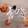 thumbnail image 4 of Eisoary Dog Hoodie Hooded Flannel Winter Warm Leopard Printed Pet Puppy Clothes Jumpsuit Pajamas Outwear for Home, 4 of 10