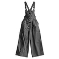 thumbnail image 5 of Tqcoqu Summer Jumpsuits for Women Button Down Sleeveless Casual Jumpers Loose Wide Legs Rompers Overalls with Pockets,Dark Gray,Women's S-XXL, 5 of 6