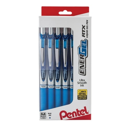 Pentel EnerGel RTX Gel Pen  (0.7mm) Metal Tip  0.7mm  Blue Ink  12pk
