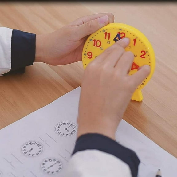 Student Learning Clock Time Teacher Gear Clock 12/24 Hour,Learning Clock for Kids,Classroom Tool