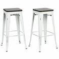 thumbnail image 3 of Carolina Classics Cormac 30" Square Counter Stool in Matte White Elm (Set of 2), 3 of 3