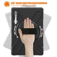 thumbnail image 5 of Dteck Case for Samsung Galaxy Tab S10 Ultra (X920/926B)/S9 Ultra (X910/916B)14.6", Shockproof Built-in Screen Protector Heavy Duty Full-Body Case Rotating Stand Cover with Hand/Shoulder Strap,Black, 5 of 8
