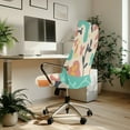 thumbnail image 3 of ZIATUBLES Desk Office Chair Cover Abstract Hippie Geometric Art Printed Washable Soft Computer Chair Cover Anti-Dust Stylish Rotating Chair Slipcovers Protector with Snap Button, S, 3 of 7