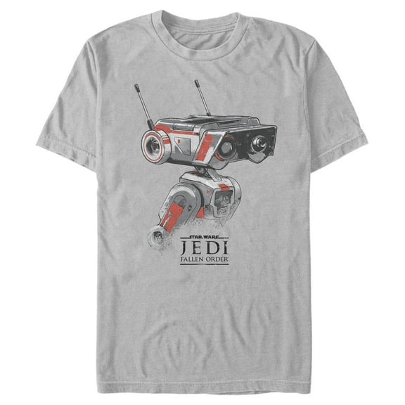 Men's Star Wars Jedi: Fallen Order BD-1 Grunge Graphic Tee Silver X Large