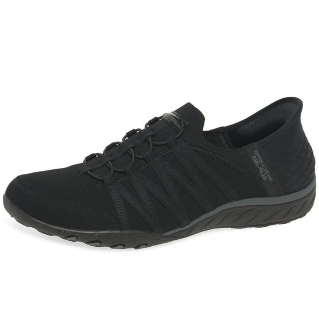 Zapatilla Skechers Breathe Easy-roll with ME para mujer, color negro