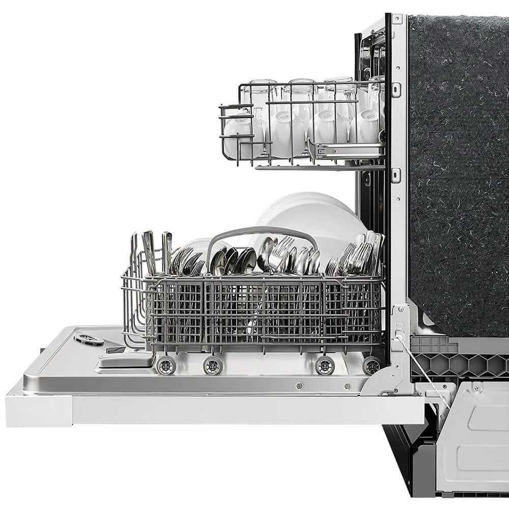 Midea MDF24P1BWW 52 dBA White Front Control Hybrid Tub Dishwasher