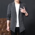 thumbnail image 3 of Suéteres de hombre de lana gruesa con botones exquisitos y cárdigan extralargo, chaquetas, abrigos de color liso, 3 of 5