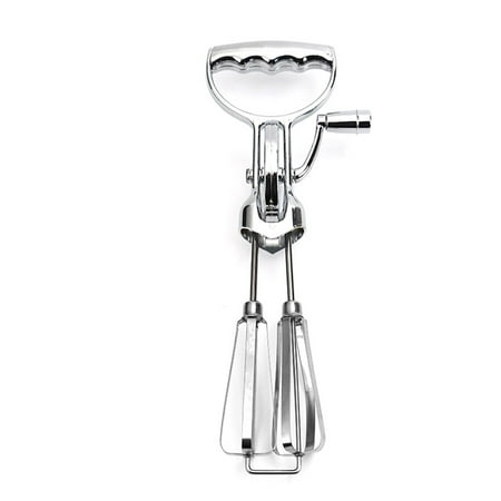 

PASILI Hand Crank Egg Beaters Double Head Stainless Steel Rotary Whip Whisk with Crank