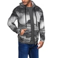 thumbnail image 2 of Uemuo 60s Black White Western Cowboy for Men's Fashion Full-zip Hoodies & Sweatshirts with Kangaroo Pocket, Zip-up Hooded Sweatshirt, Moisture Wicking & Breathable-3X-Large, 2 of 5