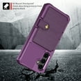 thumbnail image 6 of Allytech Rugged Case for Samsung Galaxy S23 FE Support Magnetic Car Mount, Premium PU Leather Flip Card Cash Holder Pocket Shockproof Anti-Fall Back Case for Samsung Galaxy S23 FE - Purple, 6 of 7