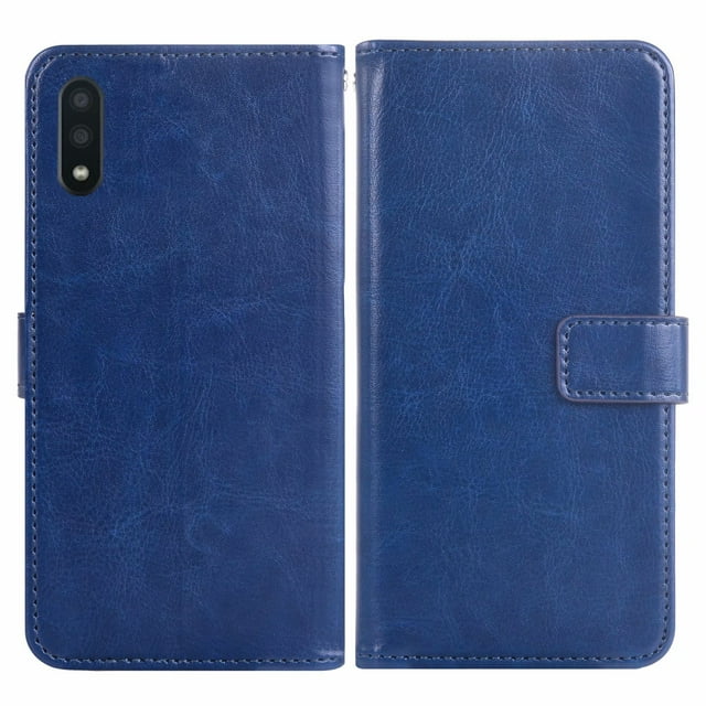 Mobile Phone Cover for Samsung A50, Cover Premium Pu Leather Tpu Flip Cover Magnetic Closure Card Compartment Stand Function Wallet with Lanyard Protective Cover