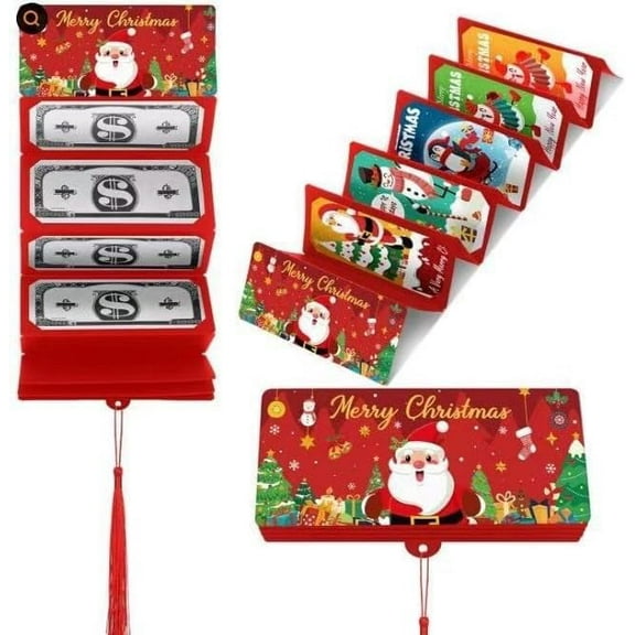 Beeswan Christmas Cash Gift Envelope, Multi-Slot Xmas Money Holder with Slots, for Holiday Cash/Gift Card Packaging