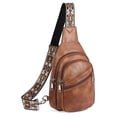 thumbnail image 1 of Bolso bandolera Telena para mujer, bolsa cruzada, cuero vegano marrón, 1 of 7