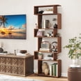 thumbnail image 4 of Gymax 2PCS 6-Tier Bookshelf Geometric Bookcase w/ 2 Anti-Tipping Kits Wooden Display Shelf, 4 of 10