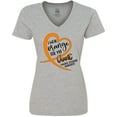 thumbnail image 3 of Inktastic I Wear Orange for my Aunt Multiple Sclerosis Awareness Women's V-Neck T-Shirt, 3 of 5