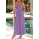 thumbnail image 3 of Vestido largo PRETTYGARDEN para mujer, cuello redondo, sin mangas, morado, 3 of 9