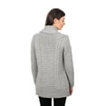 thumbnail image 4 of SAOL Aran Shawl Collar Open Front Irish Cardigan Sweater Women's Wool Blend Coat Cable Knitted Jacket, 4 of 5