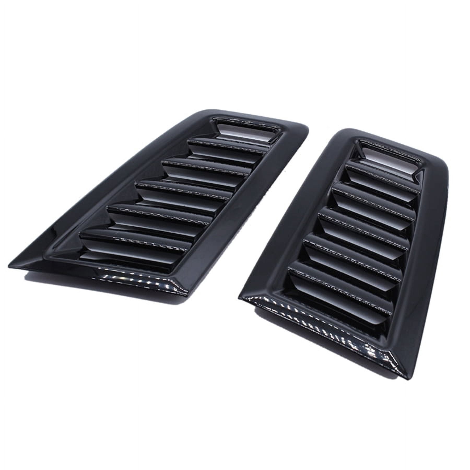 2 x Glossy Black ABS Car Hood Bonnet Vents Air Flow Intake Decor Cover RS Style