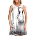 thumbnail image 1 of Fotbe Cute Cat Meadow Sketch Vestido de Verano sin Mangas para Mujer – Vestido Midi Línea A, Estilo Camiseta Floral, Vestido Playero Casual y Fluido, 1 of 7