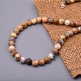 thumbnail image 4 of Sunburst Natural Crazy Lace Agate Gemstone 8 MM Round Smooth Beads Necklace Adjustable Mala Jewelry, 4 of 4