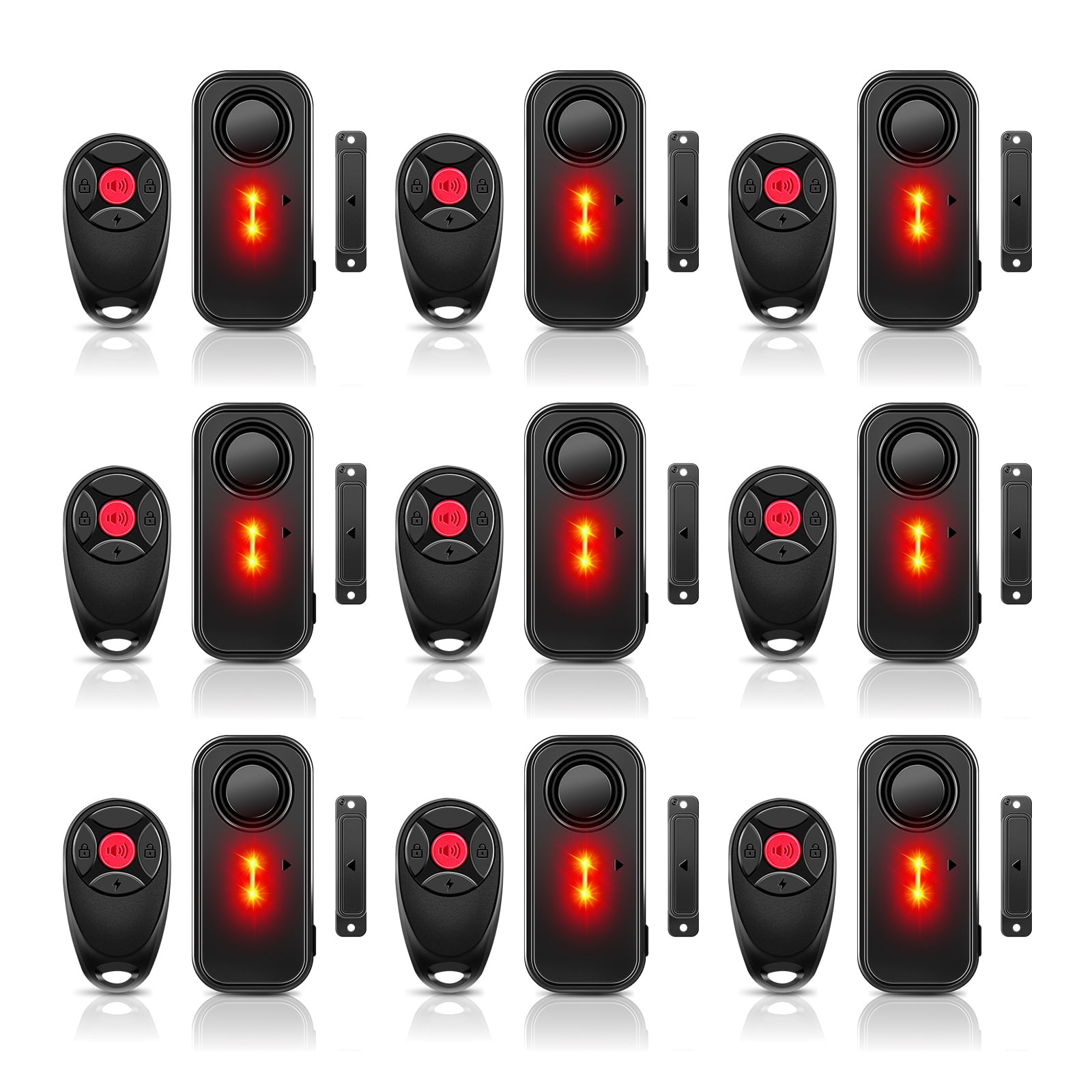 Door Alarm with Remote, GreenCycle 108dB Loud Door and Window Alarms for Pool, Anti-Theft Door Alarms for Kids Safety Home Store Garage Apartment Business Security IP66 Waterproof Indoor/Outdoor,9PK