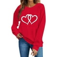 thumbnail image 4 of Dgankt Long Sleeve Shirts for Women Women's Printed Sweatshirt - Long Sleeve Crew Neck Casual Oversized Vintage Heart Pattern Pullover XS-3XL, 4 of 6