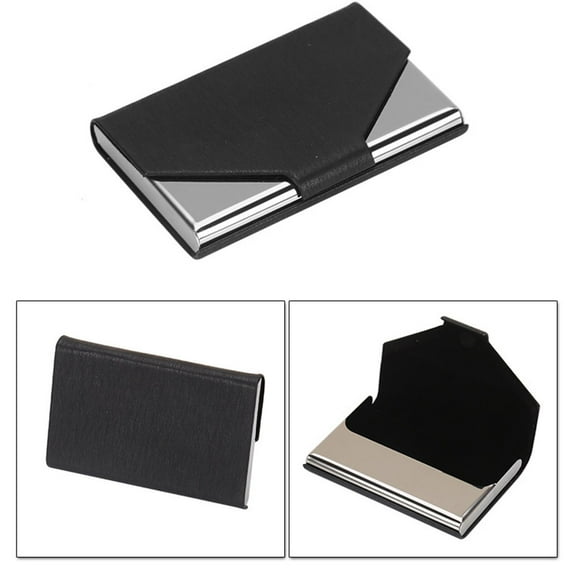 SagaSave Premium Stainless Steel Leather Business Card Holder Store 20-25 Business Cards 7 Color