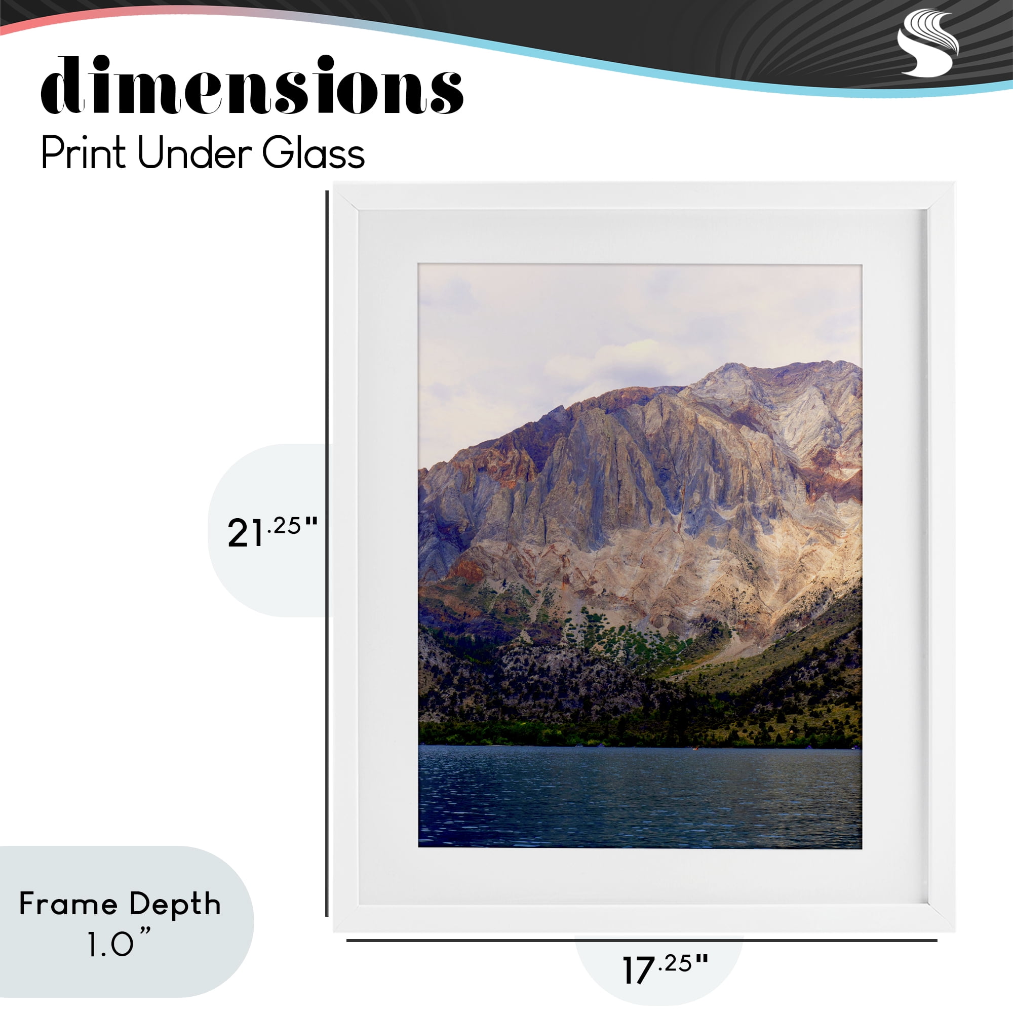 Stupell Industries Serene Lake Beneath Mountains White Framed Print Under Glass, design by Gemma Bardot