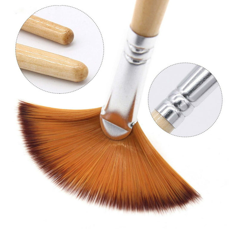 5Pcs Artist Paint Brush Set High Quality Nylon Hair Wood Black
